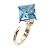 Silberner Metallring mit blauer Stein Christian Dior