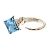 Silberner Metallring mit blauer Stein Christian Dior - Ansicht 3