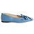 Lanvin Bailarinas azules de piel de ternera estilo pony