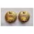 Chanel Orecchini a clip logo CC neri e oro D'oro - vista 6