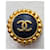Chanel Orecchini a clip logo CC neri e oro D'oro - vista 8