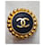 Chanel Orecchini a clip logo CC neri e oro D'oro - vista 9