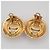 Chanel Vintage Round Clip-On Metal mit Faux Pearl Golden - Ansicht 3