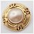 Chanel Vintage Round Clip-On Metal mit Faux Pearl Golden - Ansicht 4