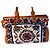 Borsa tote Escada in pelle arancione e tessuto stampato Bianco Rosso Blu