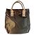 Borsa Tote Lancel in Tela Khaki e Pelle Bordeaux Marrone Verde