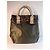 Borsa Tote Lancel in Tela Khaki e Pelle Bordeaux Marrone Verde - vista 2
