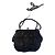 Autre Marque VENTILO Schwarze Lammleder Handtasche gesteppt mit Perlenkette