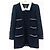 Abrigo Chanel Tweed Contrastado SS2002 Negro
