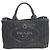 Prada 2-Wege Denim Canapa Tote Bag Schwarz