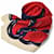 Chanel Seidenschal mit COCO-Logo Weiß Rot Marineblau  - Ansicht 3