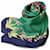 Sciarpa Hermès Carré 90 Verde Blu navy  - vista 3