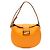 Borsa hobo croissant piccola in pelle arancione Fendi