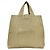 Bolso tote de cuero beige Prada
