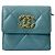 Chanel 19 Lammleder Bifold Geldbörse Blau