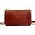Borsa a spalla in pelle di agnello Chanel Boy con catena Rosso - vista 3