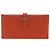 Hermès Bean Lang Wallet aus orangefarbenem Epsom-Leder