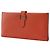 Hermès Bean Lang Wallet aus orangefarbenem Epsom-Leder - Ansicht 2