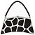 Vintage Jacques Fath Handtas Cow Print Couture Leder schwarz weiß