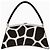 Vintage Jacques Fath Handtas Cow Print Couture Leder schwarz weiß - Ansicht 2