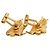 Gemelli vintage Chanel placcati in oro con angelo D'oro - vista 5