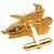 Gemelli vintage Chanel placcati in oro con angelo D'oro - vista 6