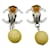Orecchini Chanel Coco Mark Swing Bianco Giallo - vista 3