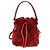 Mon Tresor Borsa a secchiello Mini Mon Trésor in pelliccia di agnello rossa e pelle di vitello Fendi
