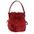 Mon Tresor Borsa a secchiello Mini Mon Trésor in pelliccia di agnello rossa e pelle di vitello Fendi - vista 4