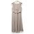 Autre Marque Diagram Satin Kleid Beige