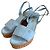 Timeless Sandali con zeppa Chanel Coco Mark Blu