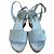 Timeless Sandali con zeppa Chanel Coco Mark Blu - vista 3