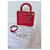 Sac à main Lady Dior Medium Cannage Rouge  - vue 9