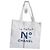 Borsa Tote Chanel Bianca e Blu in Cotone Bianco
