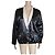 Chanel Black Satin Bomber Jacket with White Collar S/S 2021