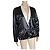 Chanel Black Satin Bomber Jacket with White Collar S/S 2021 - view 2