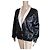 Chanel Black Satin Bomber Jacket with White Collar S/S 2021 - view 8