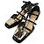 Sandalias de tacón bajo de piel patentada Christian Dior Negro