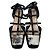 Sandalias de tacón bajo de piel patentada Christian Dior Negro - vista 3