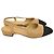 Autre Marque Scarpe Slingback Bicolori in Pelle e Tela Nero Beige