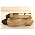 Autre Marque Scarpe Slingback Bicolori in Pelle e Tela Nero Beige - vista 7