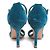 Manolo Blahnik Kristall Samt High Heel Sandalen Blau Türkis - Ansicht 3