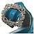 Manolo Blahnik Kristall Samt High Heel Sandalen Blau Türkis - Ansicht 5