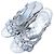 Timeless Chanel Metallic Leder Chunky Heel Slingback Sandalen Silber