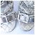 Timeless Chanel Metallic Leder Chunky Heel Slingback Sandalen Silber - Ansicht 12