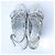Timeless Chanel Metallic Leder Chunky Heel Slingback Sandalen Silber - Ansicht 4