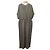 Autre Marque Ebure Naturfärbige Rayon-Leinen Overall-Kleid Grün