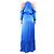 Autre Marque Maxikleid aus blauer Seide - Größe UK 14 - Ansicht 2