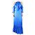 Autre Marque Maxikleid aus blauer Seide - Größe UK 14 - Ansicht 3