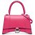 Borsa Hourglass piccola in pelle box lucida rosa di Balenciaga